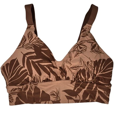 Aerie OFFLINE Tropical Leaf Print Ballet Back Sports Bra Medium Support S NWT - Image 1 of 4
