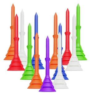 FINGER TEN Golf Tees 3 1/4 inch Plastic Unbreakable Big Cup Bulk Value 24 Pack - Picture 1 of 6