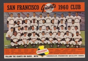 1960 FALSTAFF Birra San Francisco SF Giants foto squadra EX COND - Foto 1 di 2
