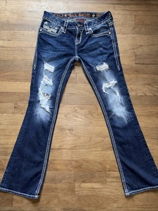 Bota de mezclilla Rock Revival Jovie azul desgastado talla 28X29 para mujer - Imagen 1 de 13