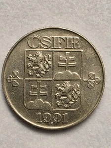 Czechoslovakia 2 Koruny 1991 Copper-Nickel KM#148 - Picture 1 of 2