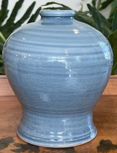 Simon Pearce Art Pottery Blue Crackle Glaze 8" Lamp Base Only Stunning - Picture 1 of 5