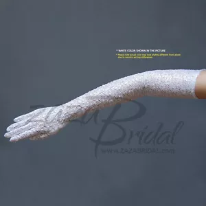 Fabulous Stretch Light Weighted Long Nylon Gloves / Opera Length (16BL) - Picture 1 of 2