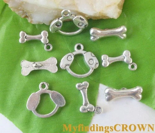 20 sets Tibetan Silver bone toggle clasps 3 in 1 FC5013 - Image 1 of 1