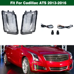 Pair Front Bumper LED Fog Lights Lamps DRL For Cadillac ATS 2013 2014 2015 2016 - Picture 1 of 8