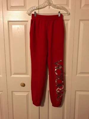 Pantalones deportivos Victoria's Secret rojos BLING cintura alta XS NUEVOS Foto 1 de 3