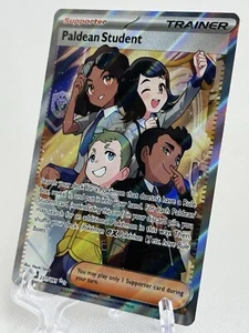 Juego de cartas coleccionables Pokémon Paldean Student 231/091 Paldea Fates arte completo raro casi nuevo - Imagen 1 de 3