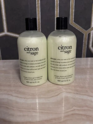 2 PACK Philosophy CITRON AND SAGE Shampoo, Shower Gel & Bubble Bath - 16oz EA - Image 1 of 2