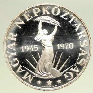 1970 HUNGARY 25 Yrs LIBERATION Vintage OLD Proof Silver 50 Forint Coin i94910 - Picture 1 of 3