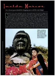 Imelda Marcos Philippine Beauty Queen Women of Century magazine CLIPPING photo - Foto 1 di 1