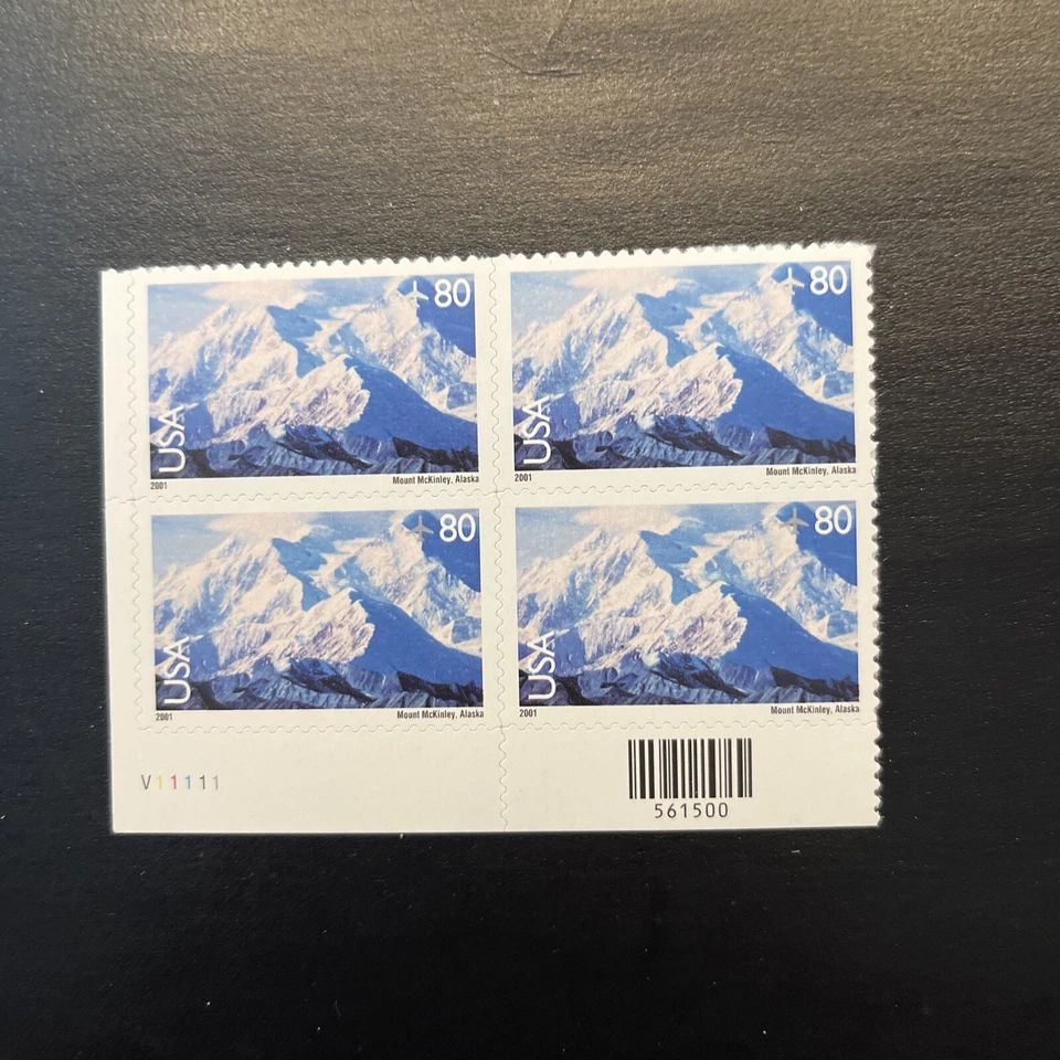 US Stamp Scott #C137…PB OF 4…80c Mount McKinley, Alaska 2001 MNH - Image 1 of 2