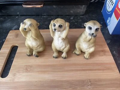 Latex Rubber Moulds 3 Wise Meerkats No Evil Set Animal Trio Mold Craft Meerkat - Image 1 of 4