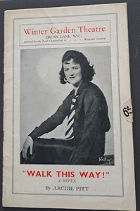1932 Gracie Fields programme Walk This Way Revue Winter Garden Theatre - Picture 1 of 9