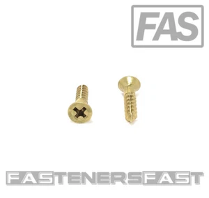 (100) #8 x 3/4 Brass Phillips Flat Head Wood Screws - Solid Brass - 100 Pieces - Picture 1 of 4