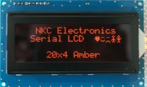 Serial LCD Module 20x4 Amber on Black 5V UART I2C SPI for Arduino - Picture 1 of 5