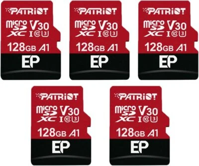 Patriot EP 128GB V30 A1 U3 4K UHD Recording MicroSD Dashcam/Surveillance 2PK/5PK - Image 1 of 4