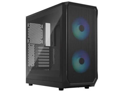 Fractal Design Focus 2 RGB Black ATX mATX Mini ITX Clear Tinted Tempered Glass M - Image 1 of 4