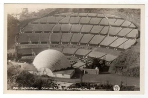 HOLLYWOOD BOWL CALIFORNIA 5 DIVERSE CARTOLINE RPPC ANNI 40 - Foto 1 di 6