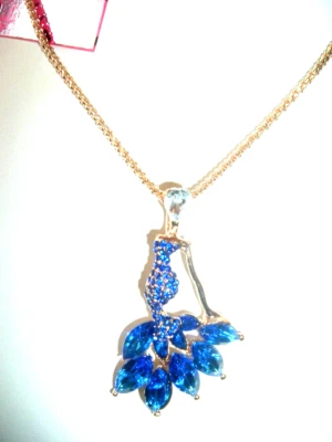 COLLAR VESTIDO MUJER EN AZUL Cristales Pave + Forma Marquesa Betsey Johnson NUEVO CON ETIQUETAS Foto 1 de 4