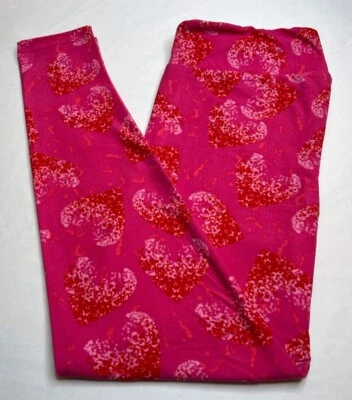 NUEVO LuLaRoe TC Leggings CORAZONES ROSAS Sello SAN VALENTÍN Mota Amor Confeti Novia Foto 1 de 4