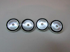 ANTIQUE ART DECO SILVER PLATE MOTHER OF PEARL DOUBLE CUFFLINKS - Picture 1 of 4