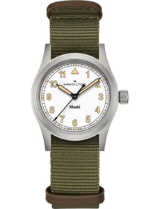 Hamilton Khaki Field Quartz 33mm White Dial Green Strap Watch H69301910 - Picture 1 of 1