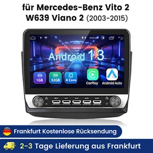 Für Benz Vito Viano W639 2003-2015 Carplay Android 14 Autoradio GPS Navi WIFI BT - Bild 1 von 18