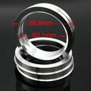 4pcs Alloy Customize Made Wheel Spacer Spigot Hub Centric Rings 66.6mm to 60.1mm - Picture 1 of 9