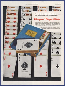 Vintage 1947 CONGRESS Playing Cards Game Ephemera 40's Print Ad - Picture 1 of 1