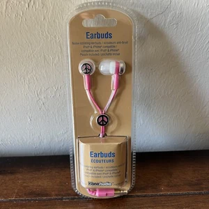 Pottery Barn Teen Gumdrop Earbuds Y2K Pink Peace Sign Noise Canceling PB - Picture 1 of 2