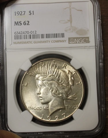 1927 Peace Dollar NGC MS 62............................Lot 8870 Cover
