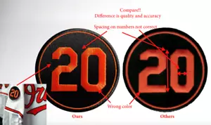 (2) FRANK ROBINSON PATCH #20 MEMORIAL PATCH BALTIMORE ORIOLES un used jersey - Picture 1 of 3