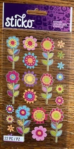 Sticko Fun Fleur Flower Repeat Colorful Spring Floral Garden Scrapbook Stickers - Picture 1 of 3
