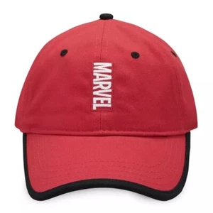 Disney Parks Embroidered Marvel Logo Red Adjustable Baseball Hat Cap New Ship - Picture 1 of 14