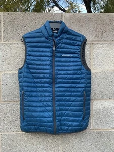 Eddie Bauer Travex EB700 Goose Down Puffer Vest Blue Mens Size Small Lightweight - Picture 1 of 8