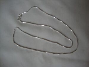 VINTAGE FINE ITALIAN SILVER 1 MM BOX CHAIN 20" STERLING SILVER STAMP 925 UNISEX
