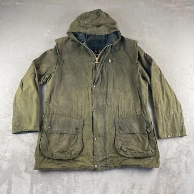 Куртка мужская Barbour Durham восковая A5 C38 оливковый тартан клетчатая с капюшоном на открытом воздухе - Изображение 1 из 4