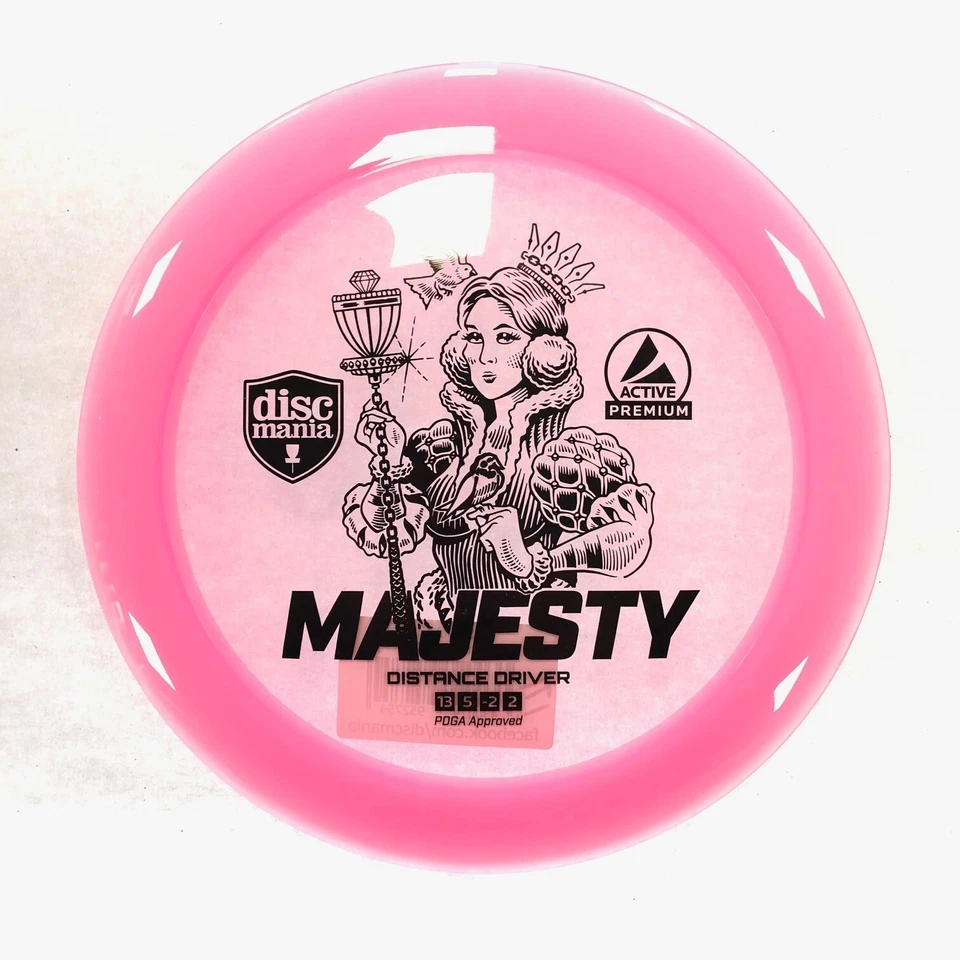 DISC GOLF DISCMANIA MAJESTY ACTIVE PREMIUM PLASTIC DISTANCE DRIVER 171g PINK - Image 1 of 1