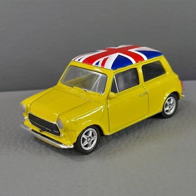 Vintage Mini Cooper Yellow Diecast Metal 1:60 Classic 1960s Car Retro Keyring - Image 1 of 4