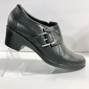 Clarks Genetta Vista Collection Black Leather Academia Witchy Shoes Sz 8.5 - Picture 1 of 10