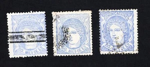 Spain 1870 set of stamps Mi# 101a*3 used CV=2$ - Imagen 1 de 2