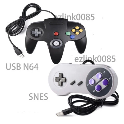 For Windows PC Mac Raspberry Pi 3 4 RetroPie USB N64 SNES Controller Gamepad US - Image 1 of 4