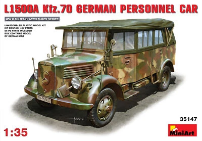 1:35 Miniart L1500a (Kfz.70) German Personnel Car Kit MIN35147 Modellino - Immagine 1 di 2