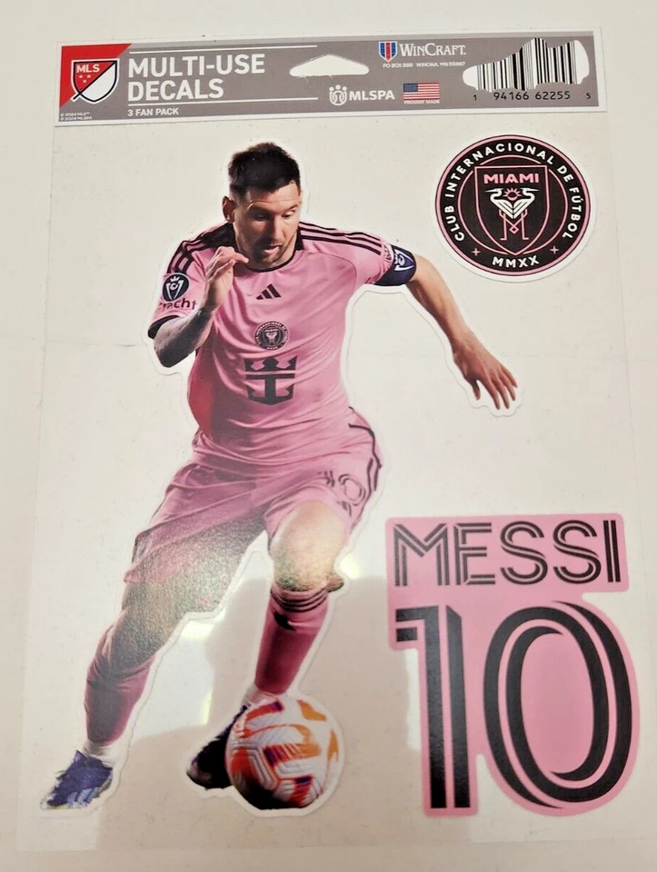 Paquete de 3 calcomanías multiusos Inter Miami MLS Lionel Messi Foto 1 de 1
