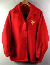 VTG BSA 60s 70s BOY SCOUTS OF AMERICA OFFICIAL JACKET HEAVYWEIGHT RED WOOL LARGE