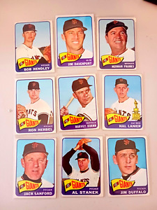 Lot of 1965 Topps S.F. GIANTS Vintage Baseball Cards  HAL LANIER, HARVEY KUENN