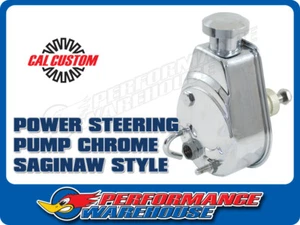 Cal Custom Chrome Power Steering Pump Saginaw Style, Chev, Gm, Holden, Sbc - Bild 1 von 3