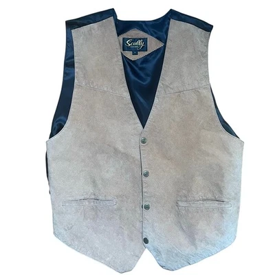 Scully Leather Snap Vest Tan Brown Men's Large Western Classic Outerwear - Image 1 of 4