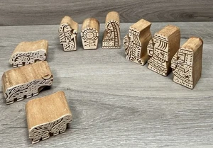 Hand gemeißelte Holzklötze Krippe Weihnachten Wohndeko oder Stoffstempel - Bild 1 von 10