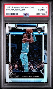2023-24 Panini One and One - Rookies Brandon Miller #137 /99 (RC) PSA 10 GEM - Bild 1 von 5
